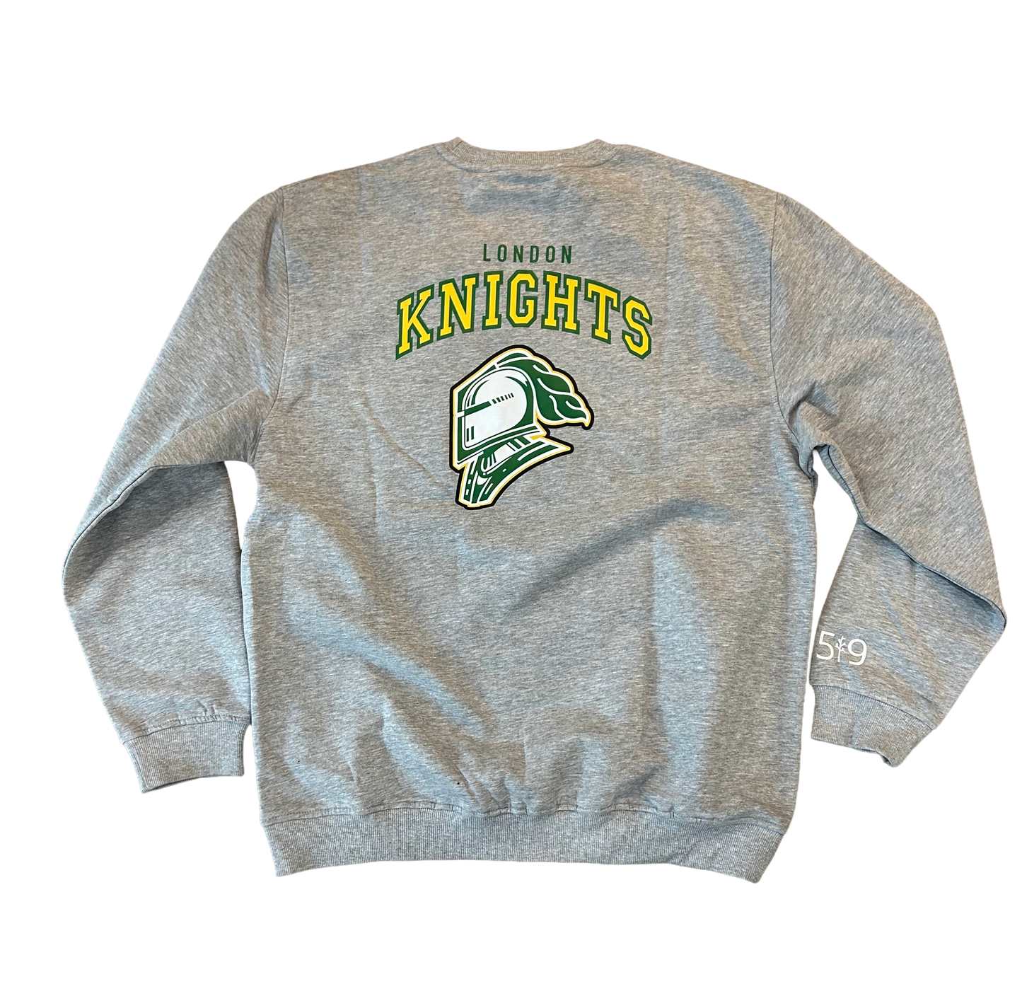 London Knights 519 Curved Logo Crewneck