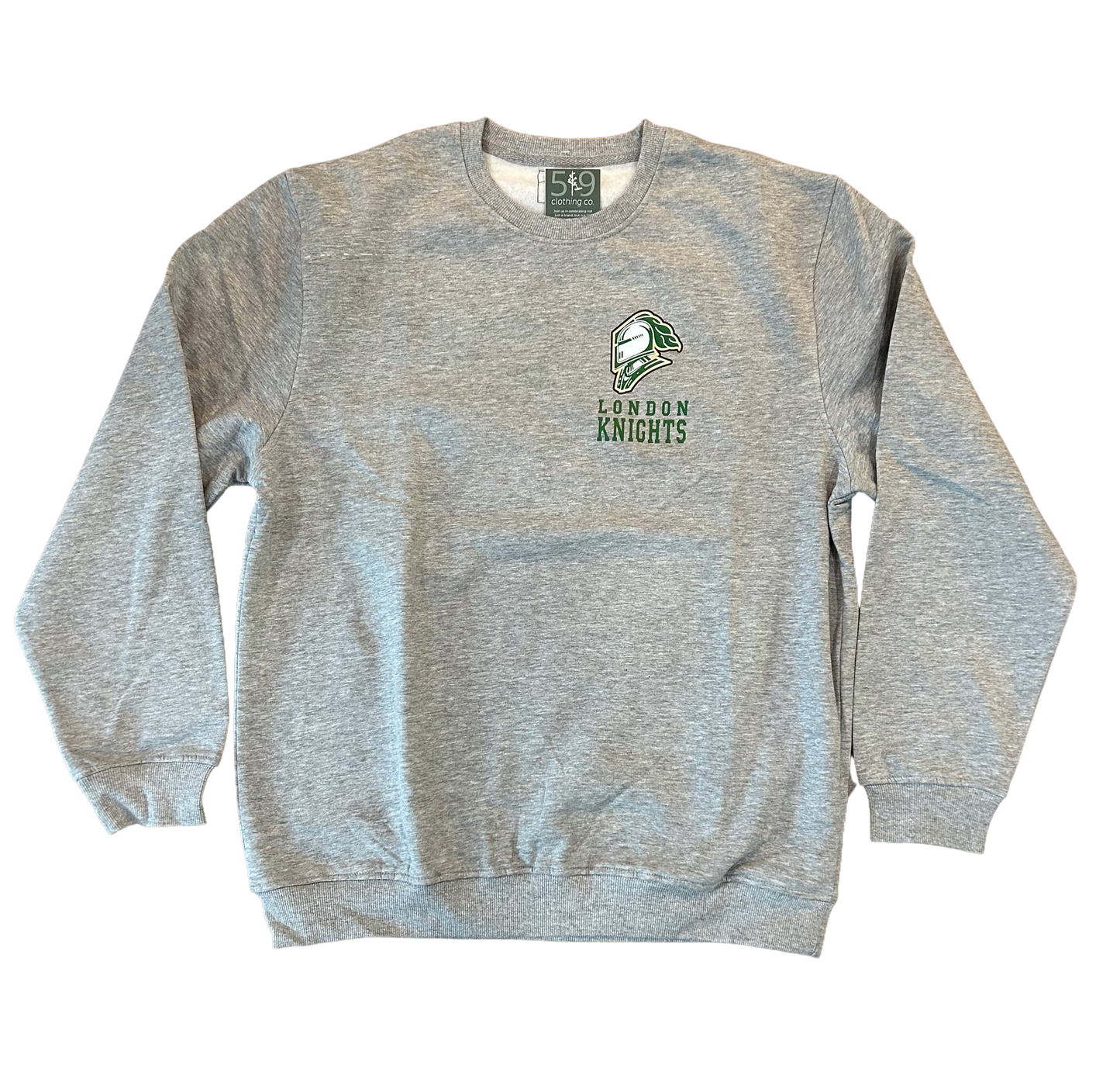 London Knights 519 Curved Logo Crewneck