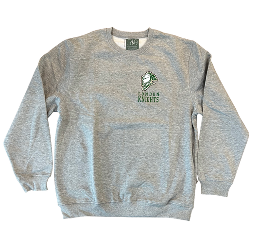 London Knights 519 Curved Logo Crewneck