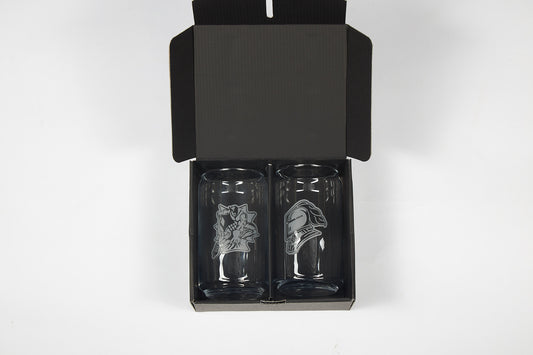 Dual Logo Beer Glass Set